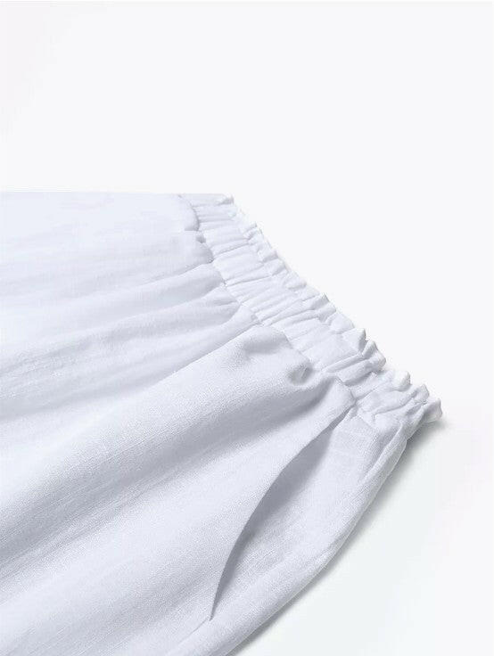 Shorts Set in Damask Linen.