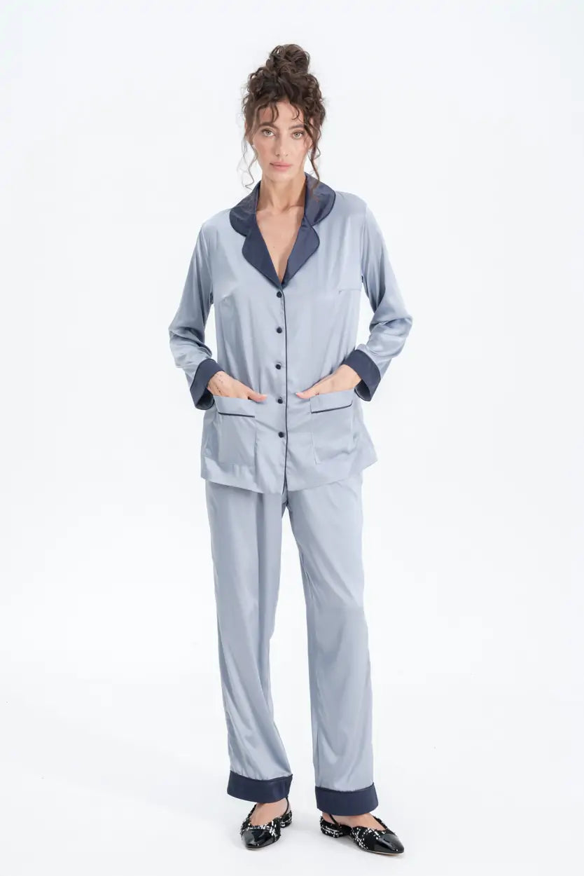 Silky Satin Button Up Pyjamas.