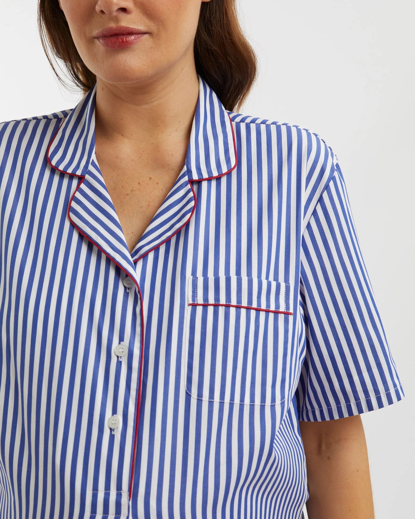 Oxford Stripe Maternity Shirt 100% Cotton.