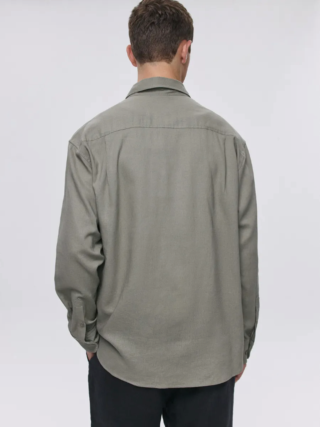Premium men's linen shirt made from high-quality cotton fabric, offering elegance and comfort