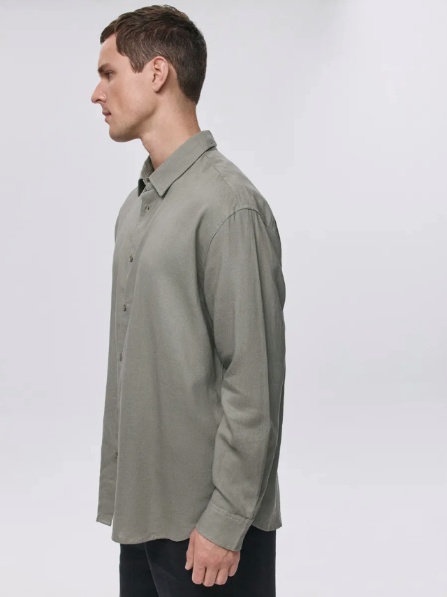 Premium men's linen shirt made from high-quality cotton fabric, offering elegance and comfort