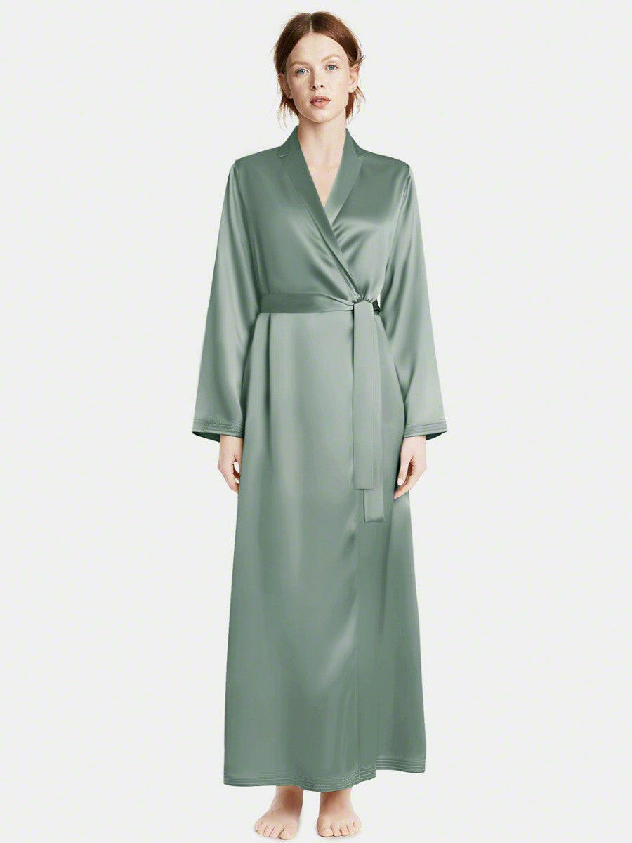 Long Satin Robe - Bella Babe by SK Nightsuit Nightdress Robes Silk Satin Nighty Gown Nightwear