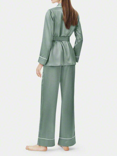 Wrap Set with Palazzo - Bella Babe by SK Nightsuit Nightdress Robes Silk Satin Nighty Gown Nightwear