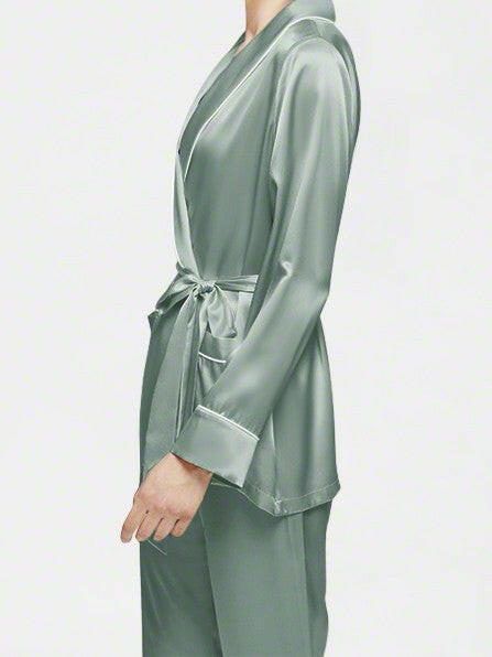 Wrap Set with Palazzo - Bella Babe by SK Nightsuit Nightdress Robes Silk Satin Nighty Gown Nightwear