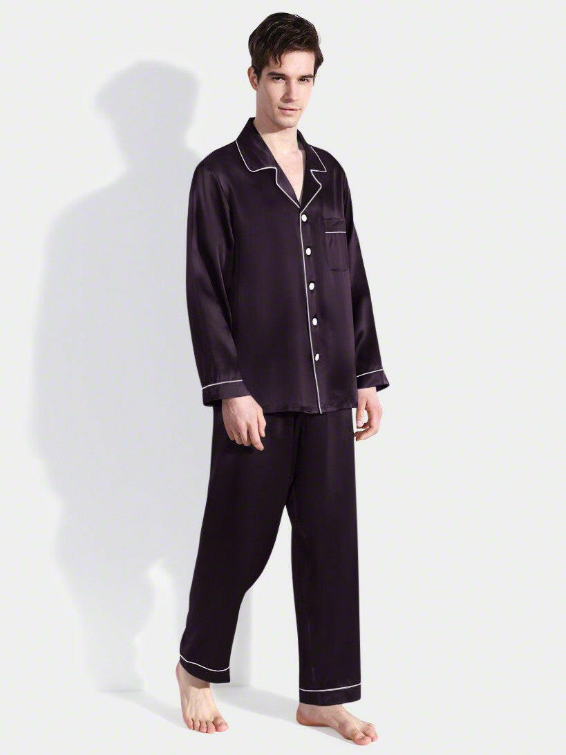 Satin Night Suit with Contrast Piping - Bella Babe by SK Nightsuit Nightdress Robes Silk Satin Nighty Gown Nightwear