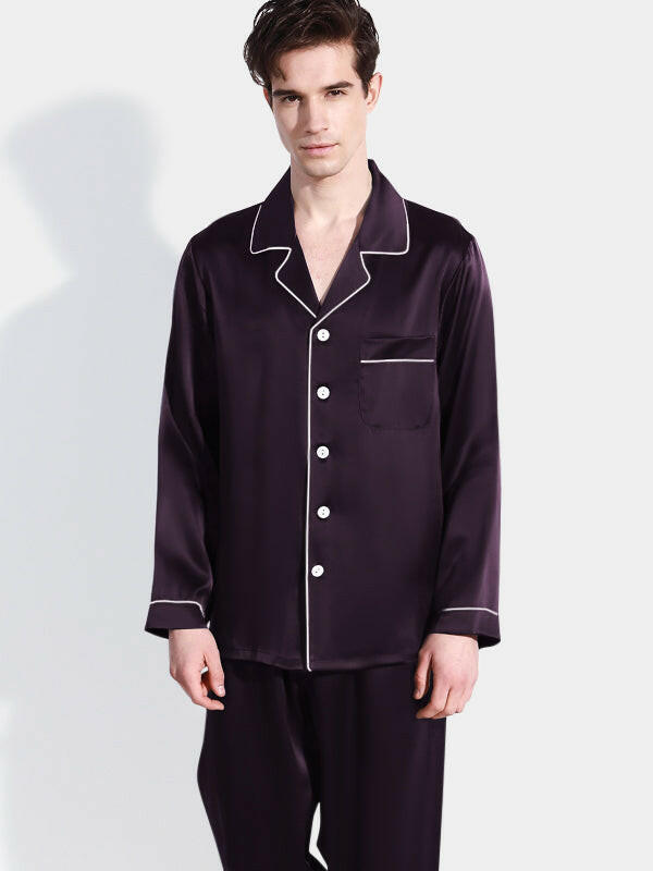 Satin Night Suit with Contrast Piping - Bella Babe by SK Nightsuit Nightdress Robes Silk Satin Nighty Gown Nightwear
