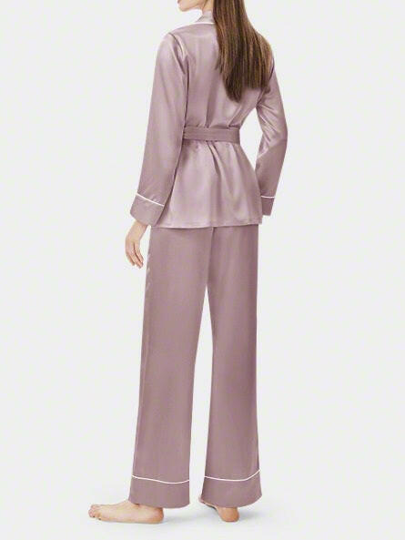 Wrap Set with Palazzo - Bella Babe by SK Nightsuit Nightdress Robes Silk Satin Nighty Gown Nightwear