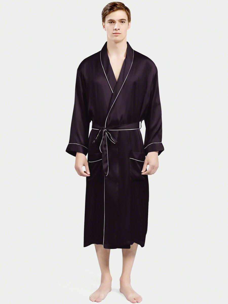 Luxe Satin Robe Set (Contrast Piping).