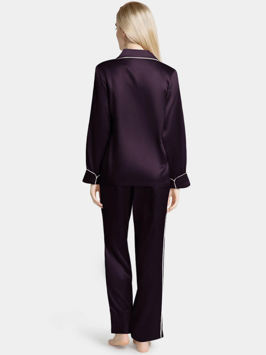 Silk Satin Pyjama set with Piping.