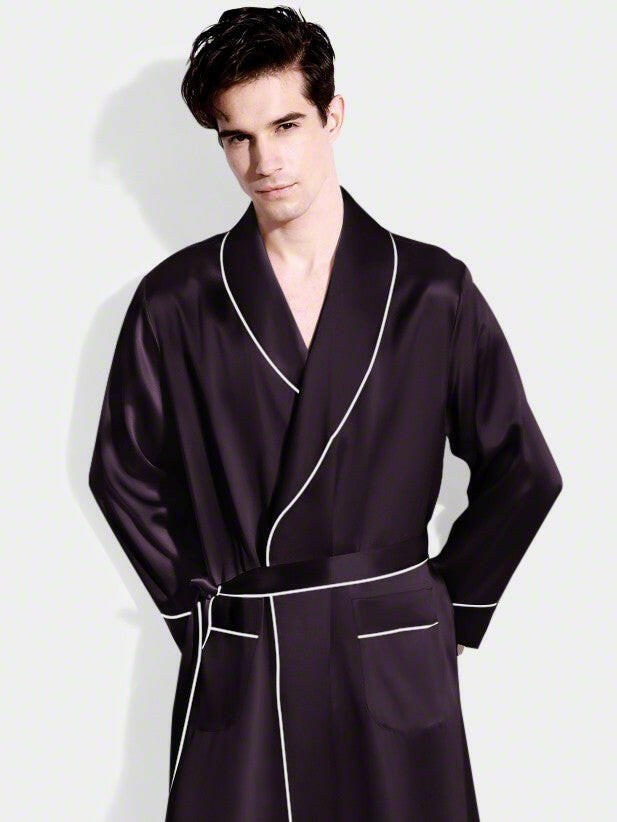 Luxe Satin Robe Set (Contrast Piping).