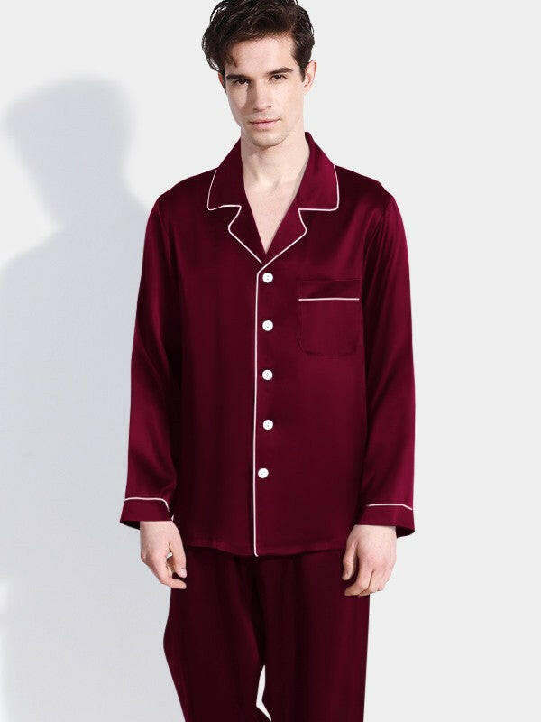 Satin Night Suit with Contrast Piping.