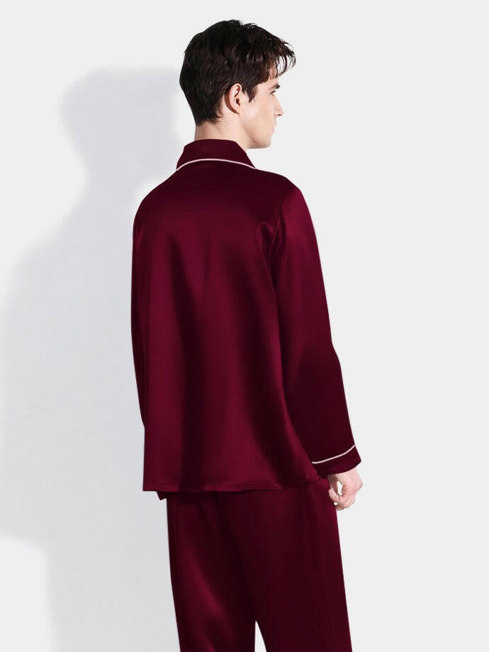 Satin Night Suit with Contrast Piping.