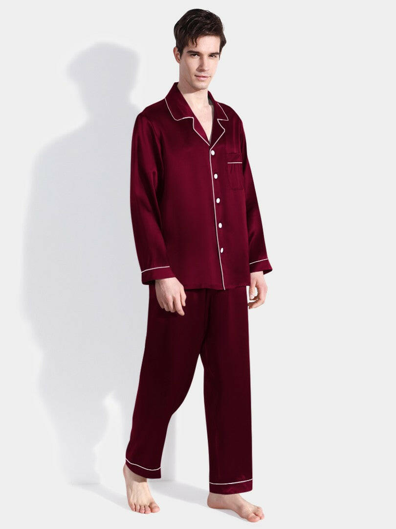 Satin Night Suit with Contrast Piping.