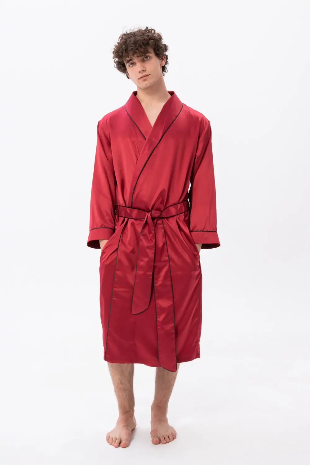 Classic Robe with Piping (Side Pockets).