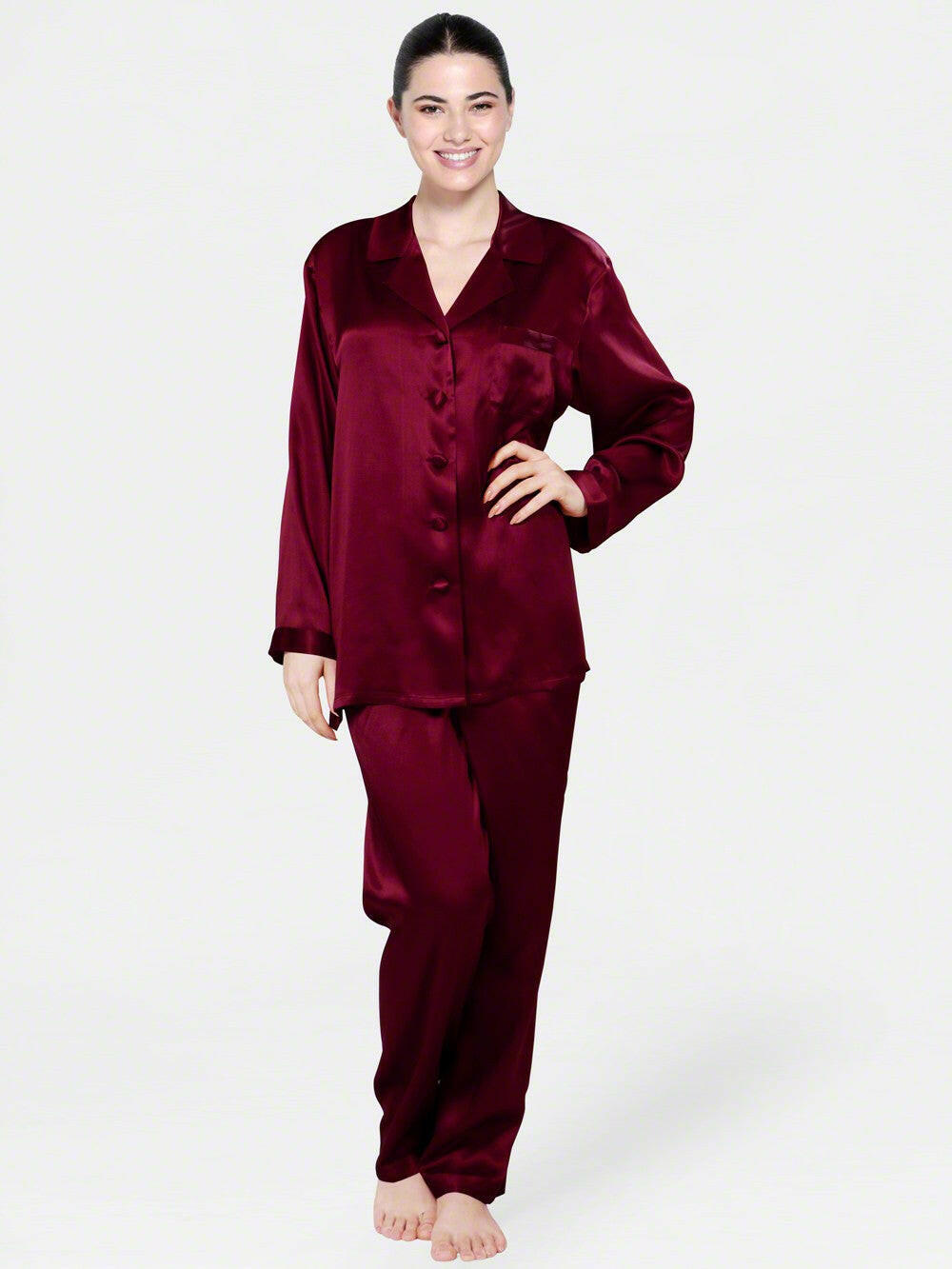 Luxe Solid Coord Set - Bella Babe by SK Nightsuit Nightdress Robes Silk Satin Nighty Gown Nightwear