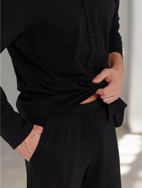 Black Couple Nightsuit in 100% Cotton.