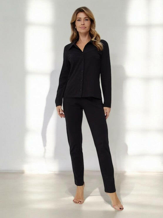Black Couple Nightsuit in 100% Cotton.