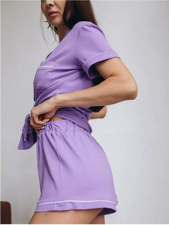Shorts Set in Cotton Lycra.