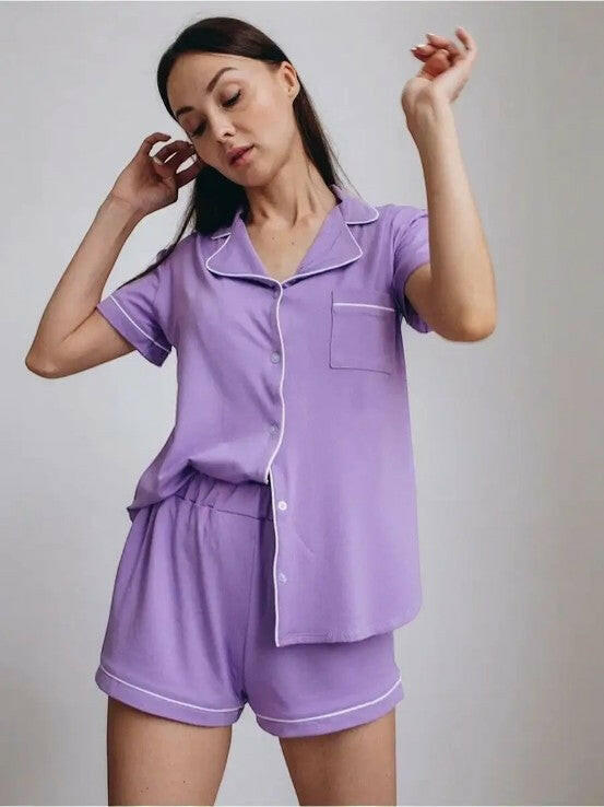Shorts Set in Cotton Lycra.