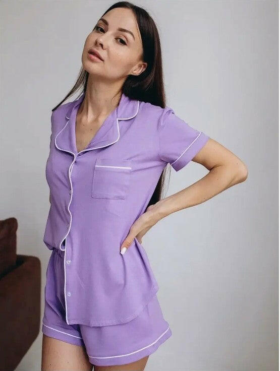 Shorts Set in Cotton Lycra.