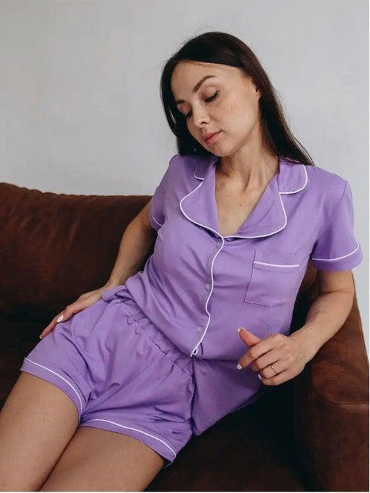 Shorts Set in Cotton Lycra.