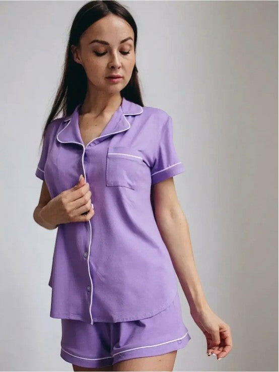 Shorts Set in Cotton Lycra.