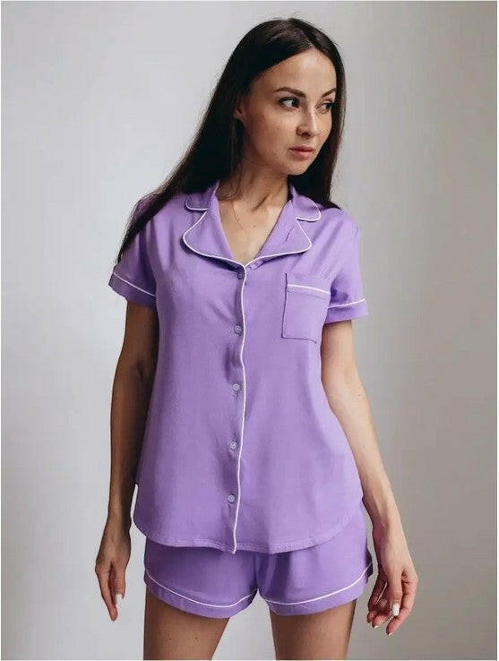 Shorts Set in Cotton Lycra.