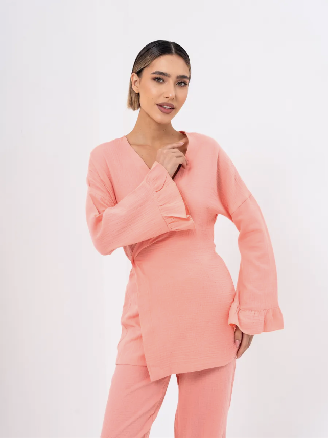 Barbie Wrap Set with Frill in Muslin