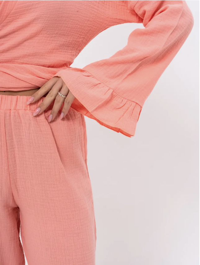 Barbie Wrap Set with Frill in Muslin