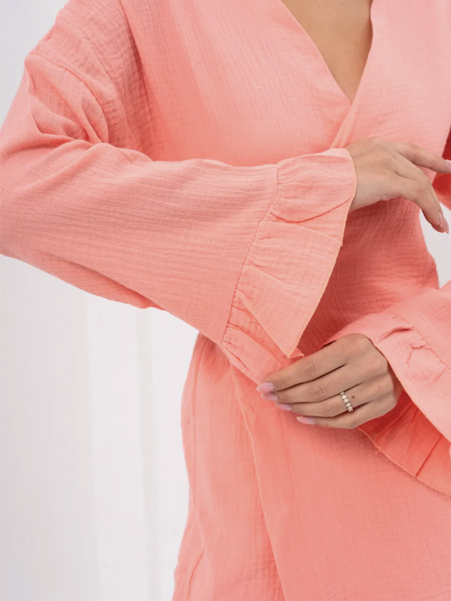 Barbie Wrap Set with Frill in Muslin.