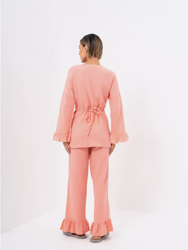 Barbie Wrap Set with Frill in Muslin.
