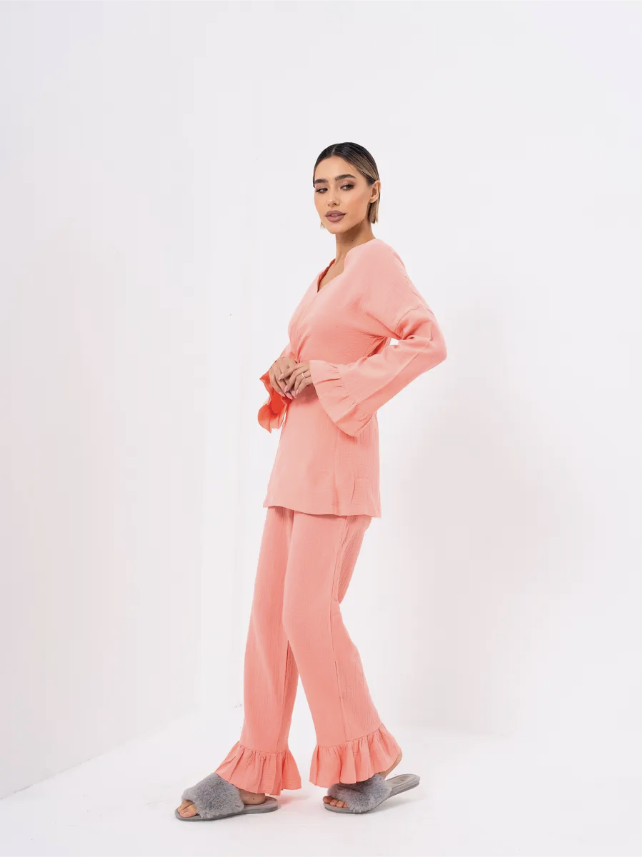 Barbie Wrap Set with Frill in Muslin
