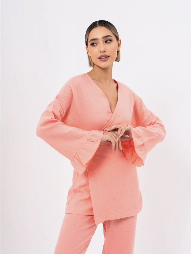 Barbie Wrap Set with Frill in Muslin