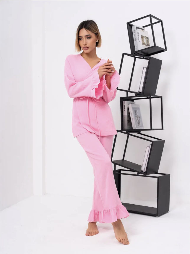 Barbie Wrap Set with Frill in Muslin