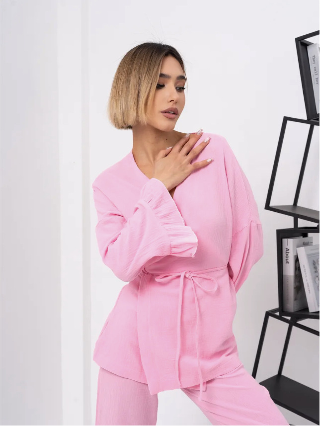 Barbie Wrap Set with Frill in Muslin.