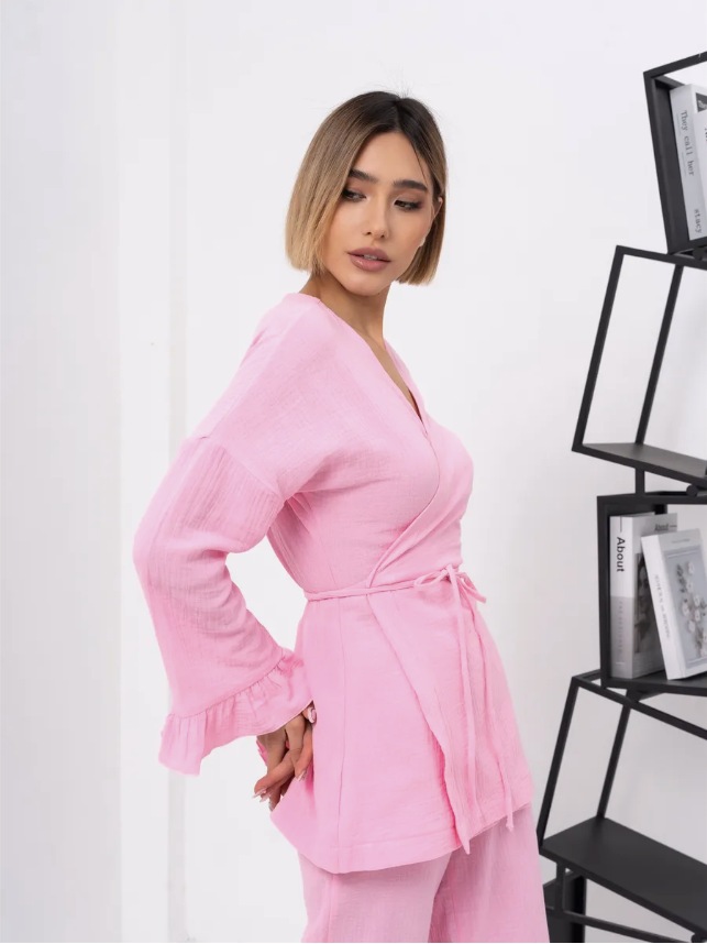 Barbie Wrap Set with Frill in Muslin