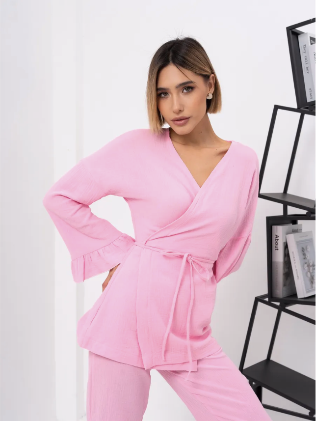 Barbie Wrap Set with Frill in Muslin.