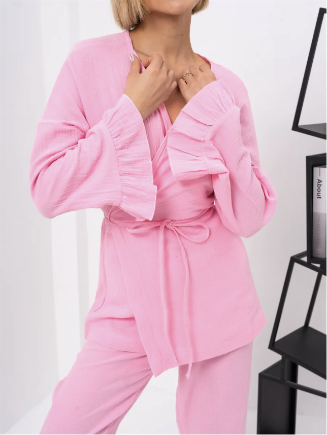 Barbie Wrap Set with Frill in Muslin