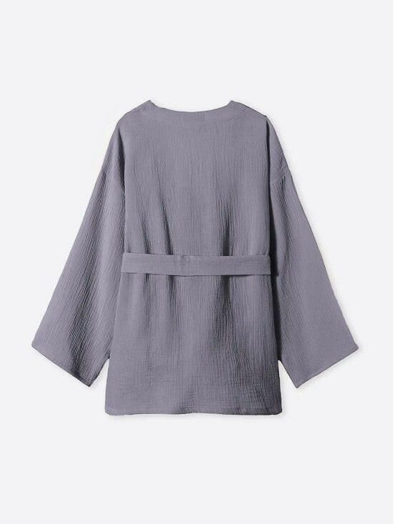Cotton Muslin Short Robe.
