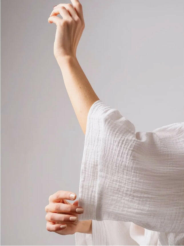 Cotton Muslin Short Robe.
