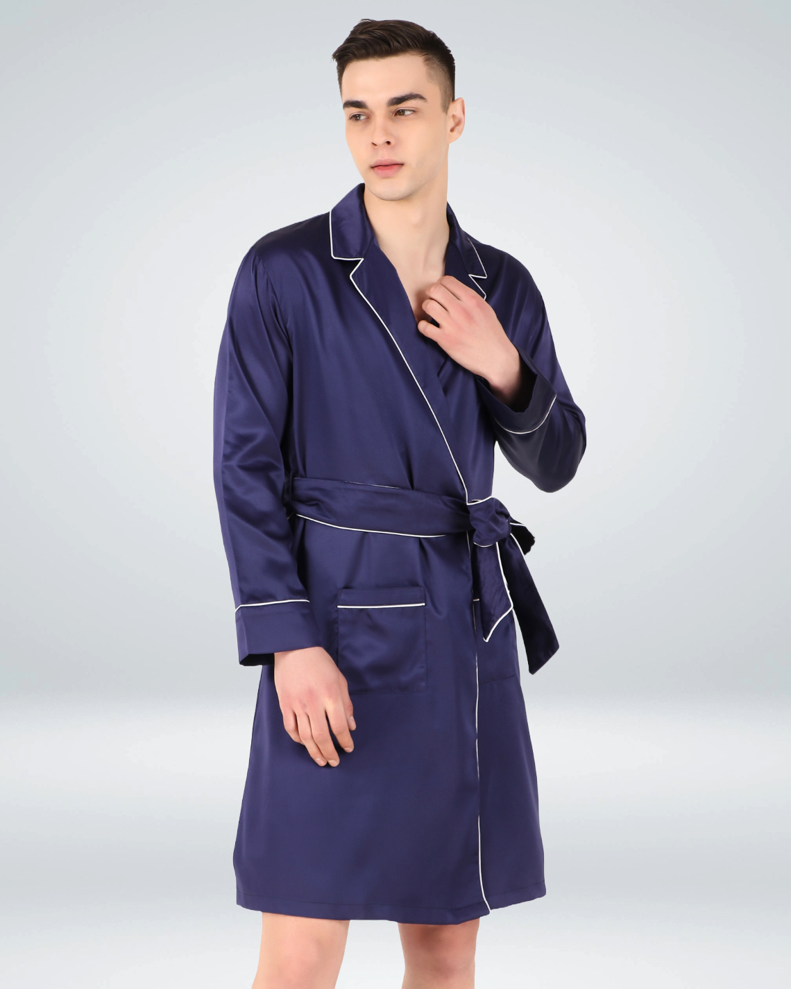 Luxe Satin Robe with Shorts.