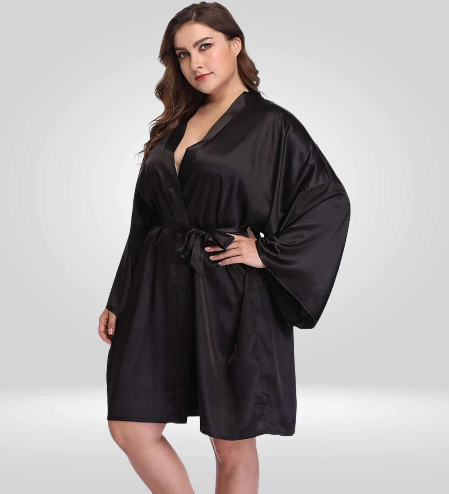 Dressing Robe Plus Size - Bella Babe by SK Nightsuit Nightdress Robes Silk Satin Nighty Gown Nightwear