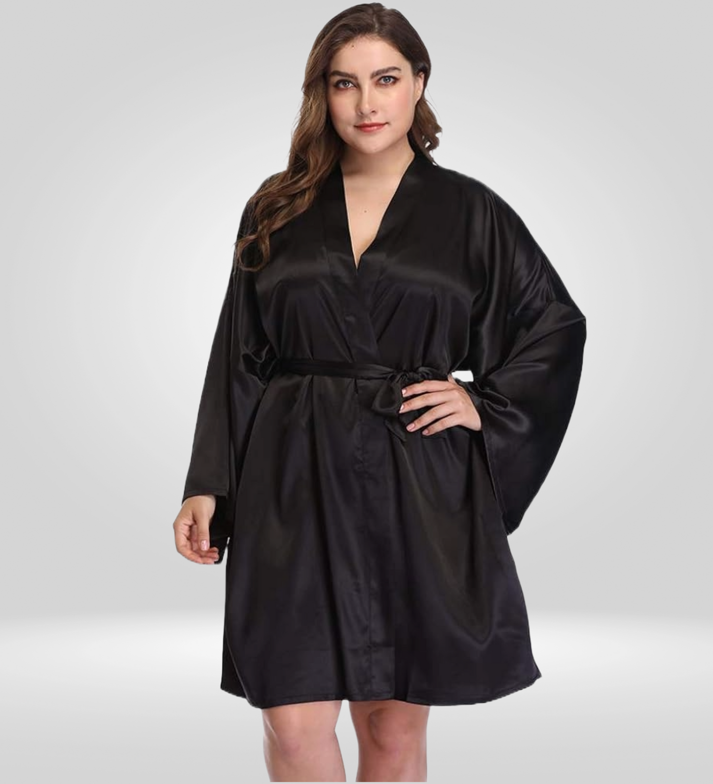 Dressing Robe Plus Size - Bella Babe by SK Nightsuit Nightdress Robes Silk Satin Nighty Gown Nightwear