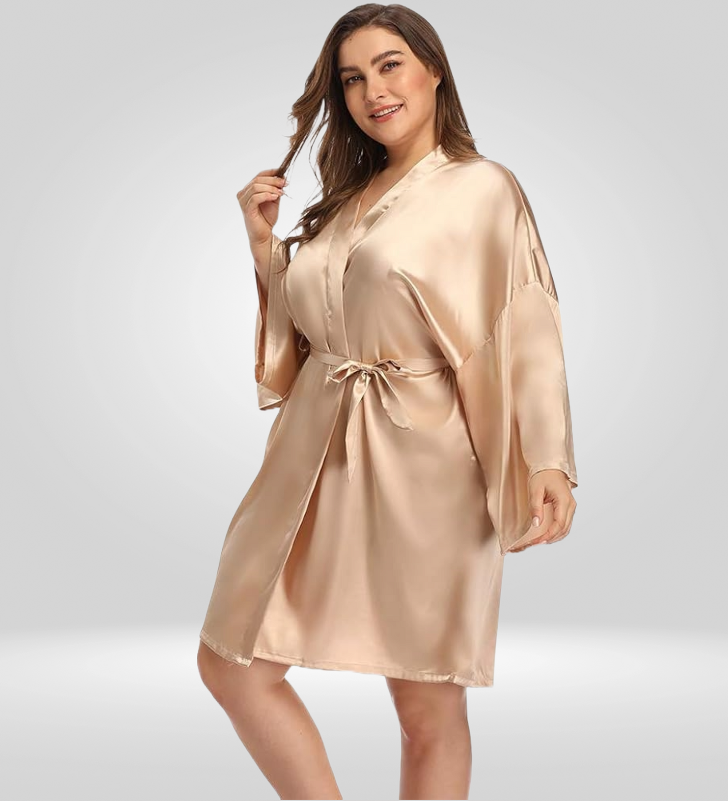 Dressing Robe Plus Size - Bella Babe by SK Nightsuit Nightdress Robes Silk Satin Nighty Gown Nightwear