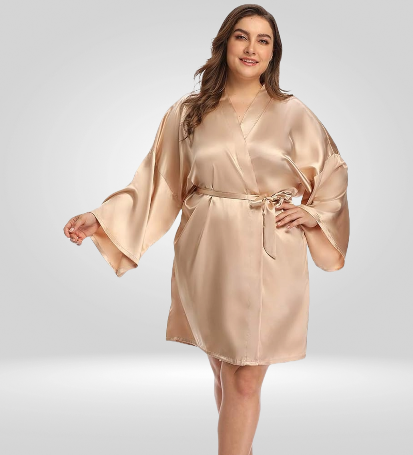 Dressing Robe Plus Size - Bella Babe by SK Nightsuit Nightdress Robes Silk Satin Nighty Gown Nightwear