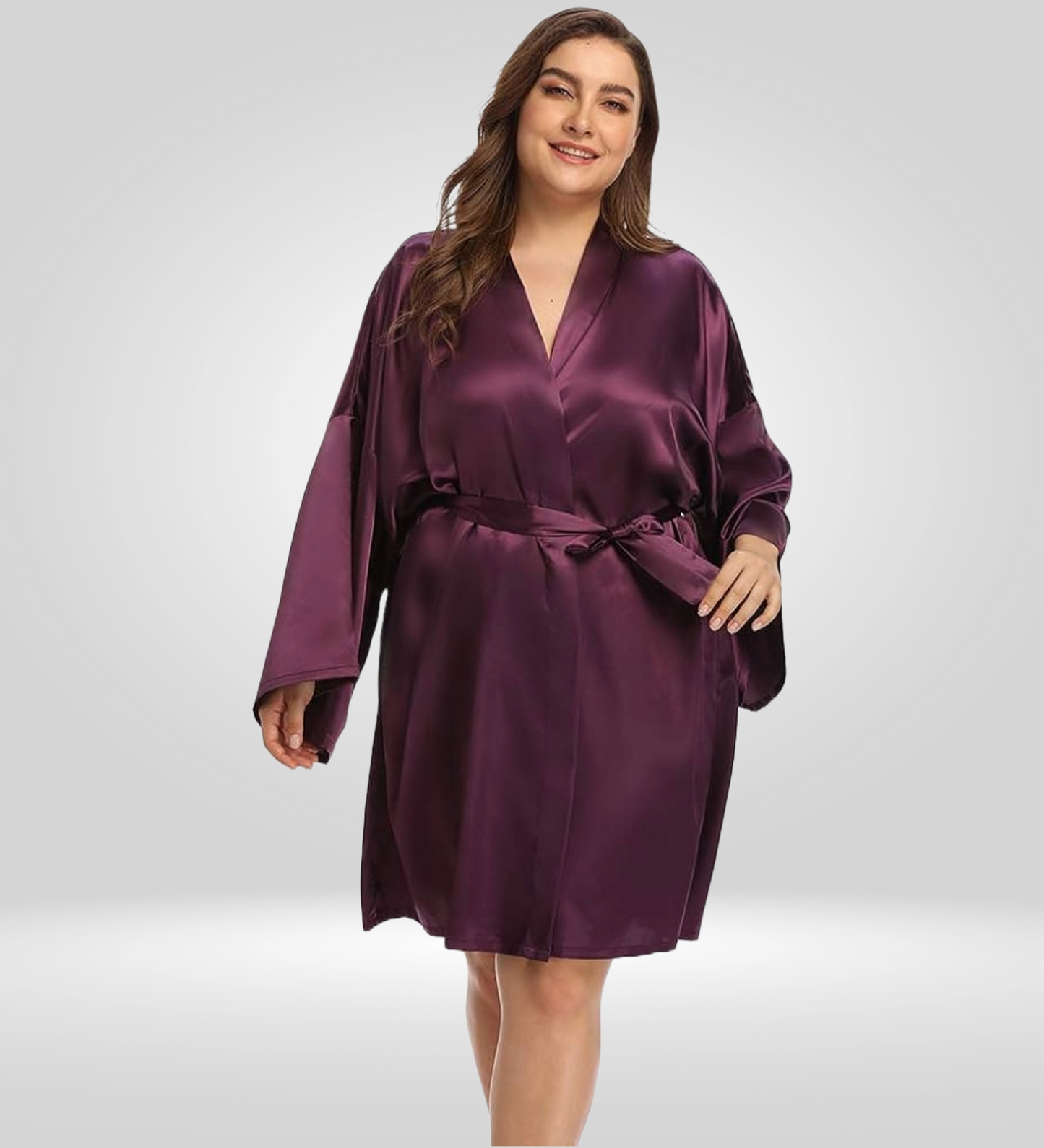 Dressing Robe Plus Size - Bella Babe by SK Nightsuit Nightdress Robes Silk Satin Nighty Gown Nightwear