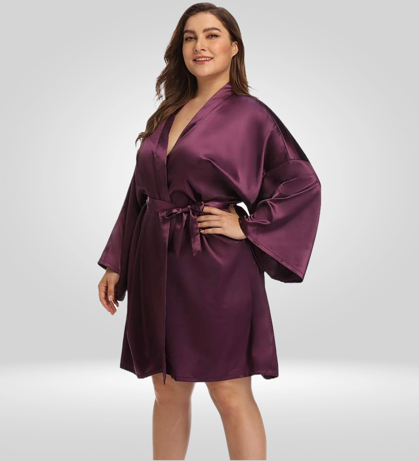 Dressing Robe Plus Size - Bella Babe by SK Nightsuit Nightdress Robes Silk Satin Nighty Gown Nightwear