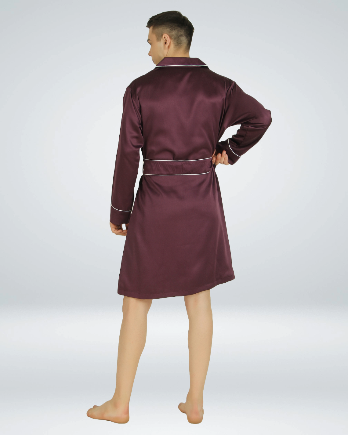 Luxe Satin Robe with Shorts - Bella Babe by SK Nightsuit Nightdress Robes Silk Satin Nighty Gown Nightwear
