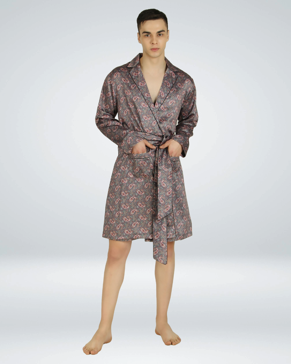 Luxe Satin Robe with Shorts - Bella Babe by SK Nightsuit Nightdress Robes Silk Satin Nighty Gown Nightwear