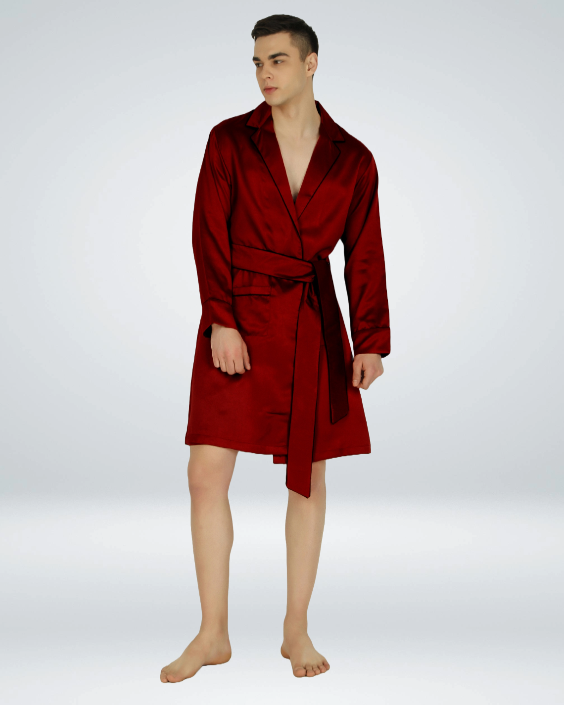 Luxe Satin Robe with Shorts - Bella Babe by SK Nightsuit Nightdress Robes Silk Satin Nighty Gown Nightwear